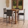 vidaXL 5 Piece Patio Bar Set with Cushions Gray