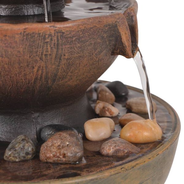 vidaXL Indoor Fountain Brown Polyresin Small Decorative Inlays