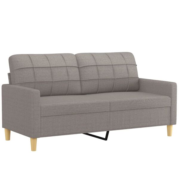vidaXL Sofa Set Taupe Polyester, Metal, Textilene, Plywood 2-Seater Sofa
