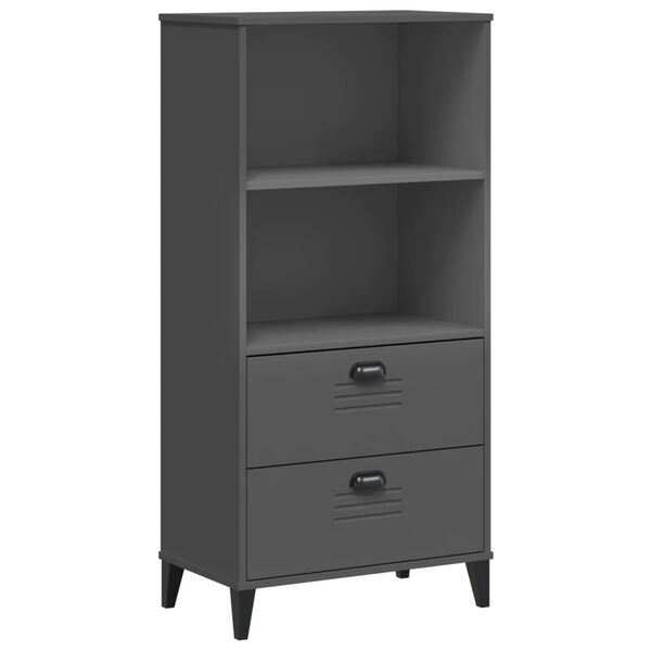 vidaXL Bookshelf Anthracite grey Engineered wood, plastic Medium