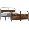 vidaXL Bed Frame Smoked Oak Steel, engineered wood 55.1 x 78.7 in