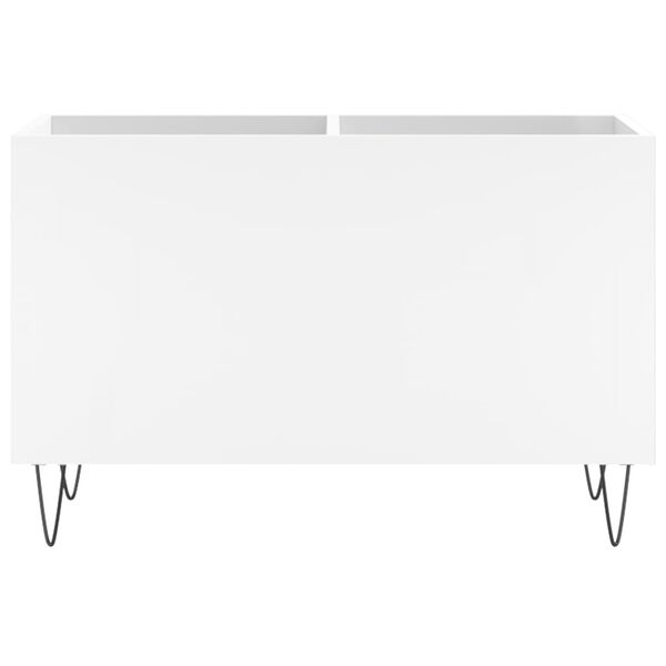 vidaXL Record Cabinet White Engineered wood, iron Medium Record Cabinet