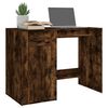 vidaXL Desk Smoked Oak Engineered Wood Small Desk Rectangular Modern