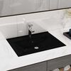 vidaXL Luxury Basin with Faucet Hole Matt Black 23.6x18.1" Ceramic