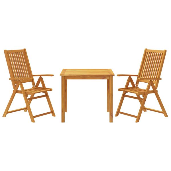 vidaXL Garden Dining Set Natural Brown Solid Acacia wood Medium Foldable