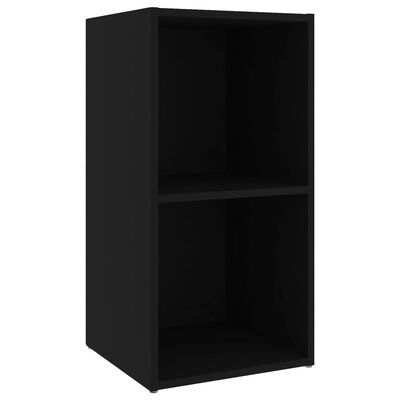 vidaXL TV Cabinet Black 28.3"x13.8"x14.4" Engineered Wood