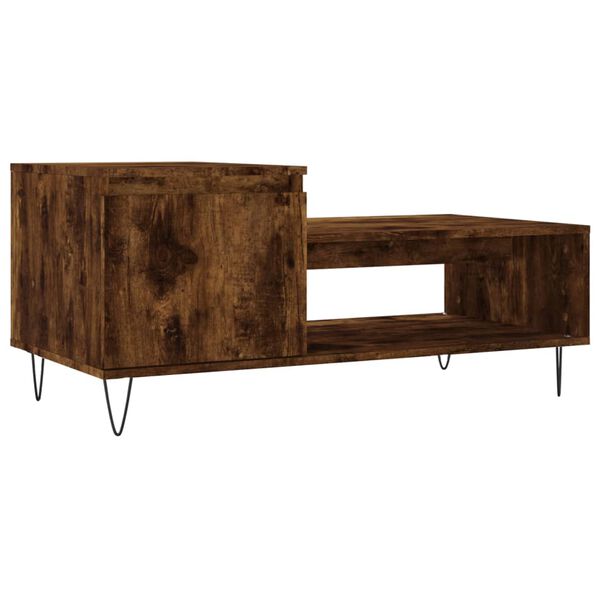 vidaXL Coffee Table Smoked Oak Engineered wood 39.4 x 19.7 x 17.7 in