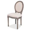 vidaXL Dining Chair Set of 2 Cream Linen, Birch Wood, Rubberwood Medium