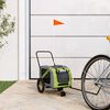 vidaXL Pet Bike Trailer Green and Black Oxford fabric, Iron, PVC