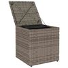 vidaXL Patio Stools with Cushions 2 pcs Grey 15.7x15.7x16.9" Poly Rattan
