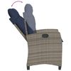 vidaXL Reclining Garden Chair Grey PE Rattan Standard