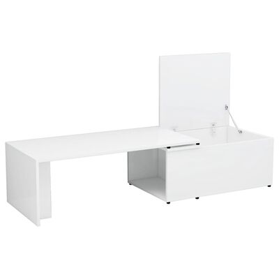 vidaXL Coffee Table High Gloss White 59.1"x19.7"x13.8" Engineered Wood