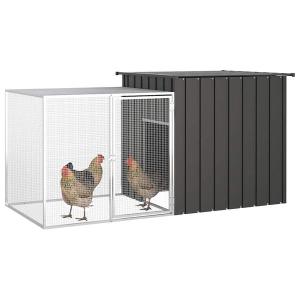 vidaXL Chicken Cage Anthracite Galvanized steel 78.7 x 35.8 x 39.4 in