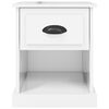 vidaXL Bedside Cabinet High gloss white Engineered wood Standard Storage