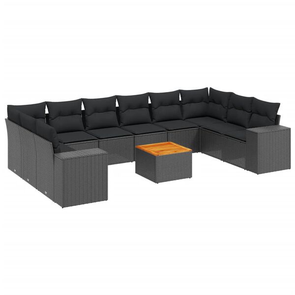 vidaXL Garden Sofa Set Black