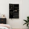 vidaXL Mirror Jewelry Cabinet Black