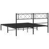 vidaXL Metal Bed Frame Black Powder-coated steel Small Double