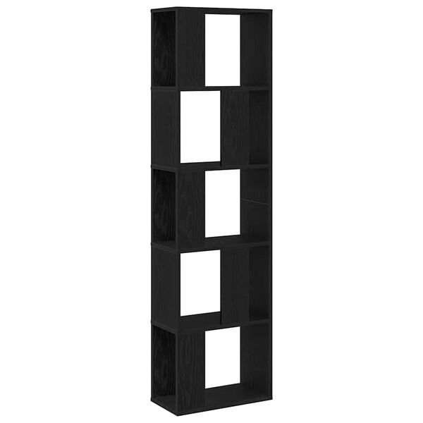 vidaXL Bookcase Black oak 45 x 23.5 x 162.5 cm Engineered wood