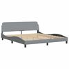 vidaXL Bed Frame Light Grey Polyester, metal, solid pine wood, plywood