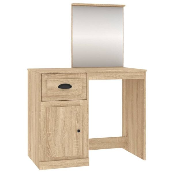 vidaXL Dressing Table Sonoma Oak Engineered wood, acrylic