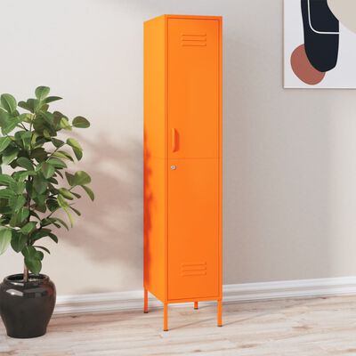 vidaXL Locker Cabinet Orange 13.8"x18.1"x70.9" Steel