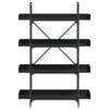 vidaXL Bookcase Black Engineered wood, Metal Bookcase Rectangular