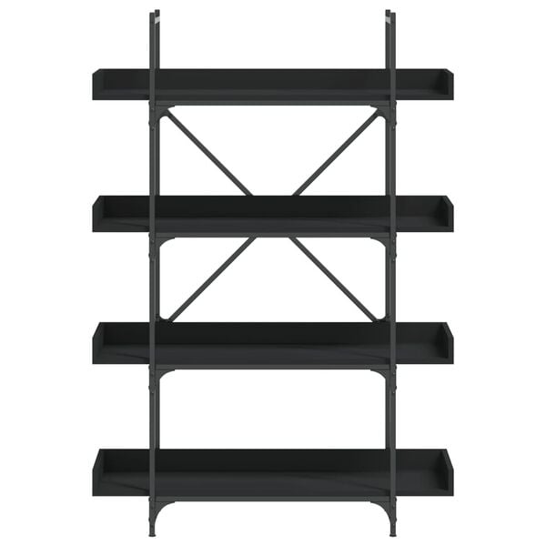 vidaXL Bookcase Black Engineered wood, Metal Bookcase Rectangular