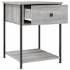 vidaXL Bedside Table Grey sonoma Engineered wood, iron 17.3x17.7x22.8 in