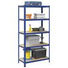 vidaXL 5-Layer Storage Shelf Blue Steel&Engineered Wood