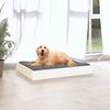 vidaXL Dog Bed White Solid pine wood 28.1 x 21.3 in Simple Dog Bed