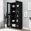 vidaXL Vitrine Cabinet Black 32.5x12.0x72.8" Engineered Wood