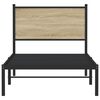 vidaXL Bed Frame Sonoma Oak Steel and Engineered Wood Small Single