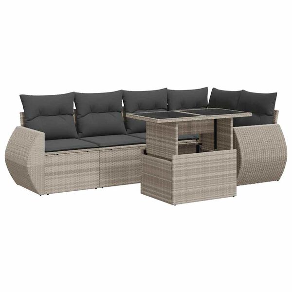 vidaXL Garden Sofa Set Light Grey, Dark Grey