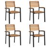 vidaXL 5 Piece Patio Dining Set Solid Wood Acacia and Metal