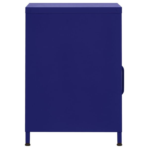 vidaXL Nightstand Set of 2 Navy blue Steel 13.8 in x 13.8 in x 20.1 in