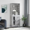 vidaXL Highboard Concrete Grey Engineered Wood and Iron Large Highboard