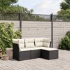 vidaXL Garden Sofa Set Black and Cream