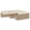vidaXL Garden Sofa Set Beige PE Rattan Large Modular Garden Sofa Set