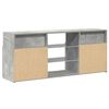 vidaXL TV Cabinet Concrete Grey Engineered Wood and Tempered Glass Medium