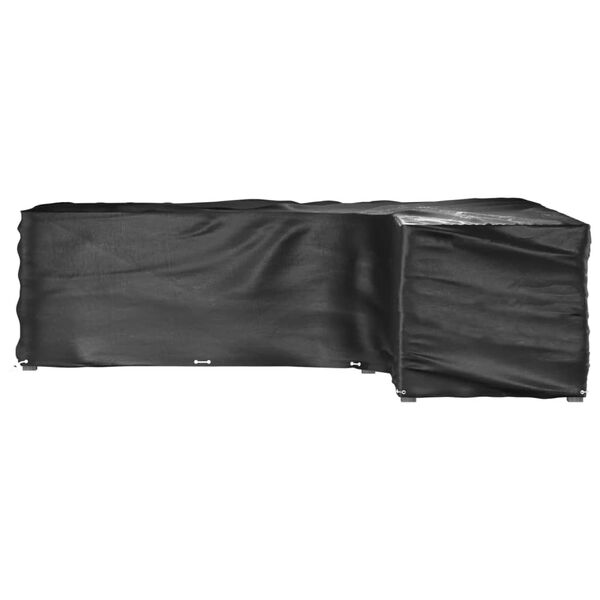 vidaXL Garden Furniture Cover Set of 2 Black Polyethylene, Aluminum
