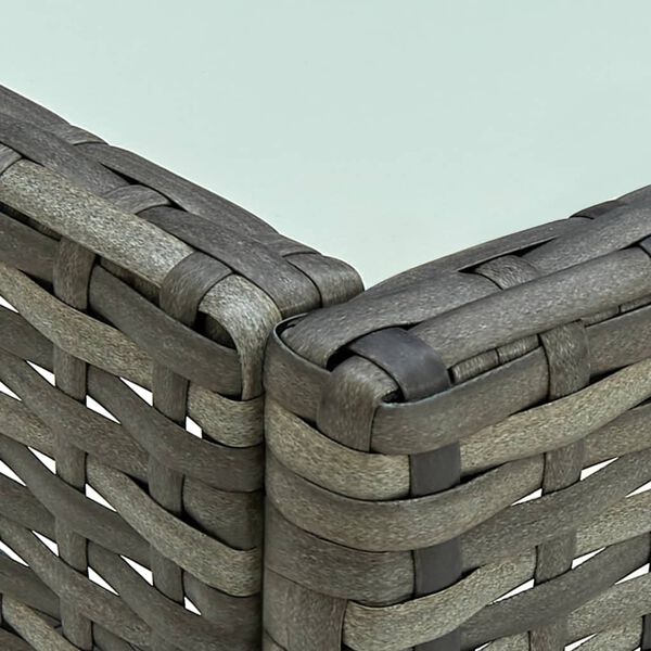 vidaXL Garden Sofa Set Poly rattan: Grey, Cushion: Dark grey