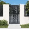 vidaXL Garden Gate Anthracite 39.4x68.9" Steel Bamboo Design