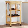 vidaXL Kitchen Trolley MONZA 18.9"x15.7"x34.8" Solid Wood Pine