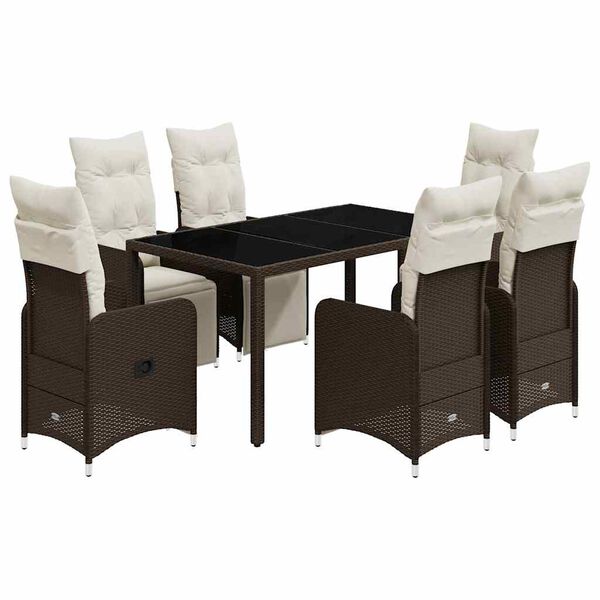 vidaXL Bistro Set Brown, Cream White