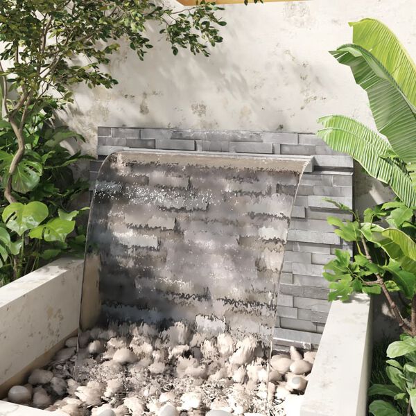 vidaXL Pool Fountain Silver SS 304 stainless steel 43.3 in