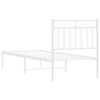 vidaXL Bed Frame White Steel Small Single Bed Frame Rectangular