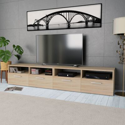vidaXL TV Stands 2 Pcs Engineered Wood 37.4"x13.8"x14.2" Oak