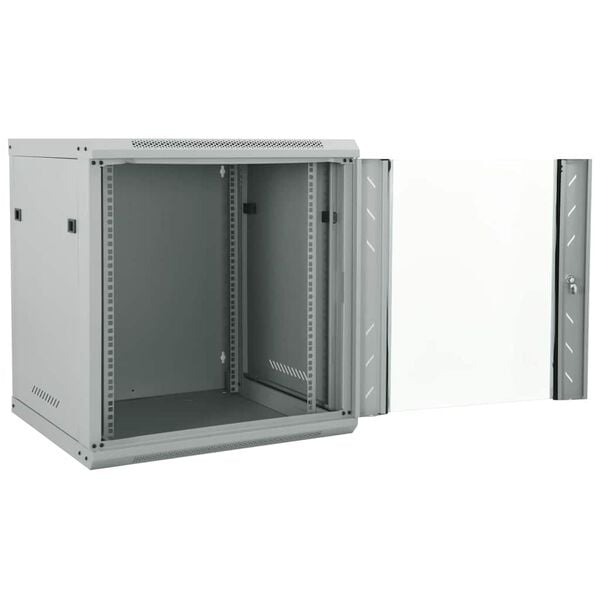 vidaXL Network Cabinet Grey 23.62 x 23.62 x 25.59 in Steel