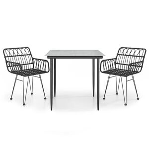vidaXL Garden Dining Set Black