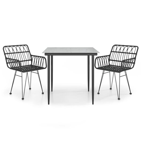 vidaXL Garden Dining Set Black
